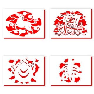 切り絵　4枚 楽天市場】紙工作【カラーグラシン切り絵キット】蝶を抜いて