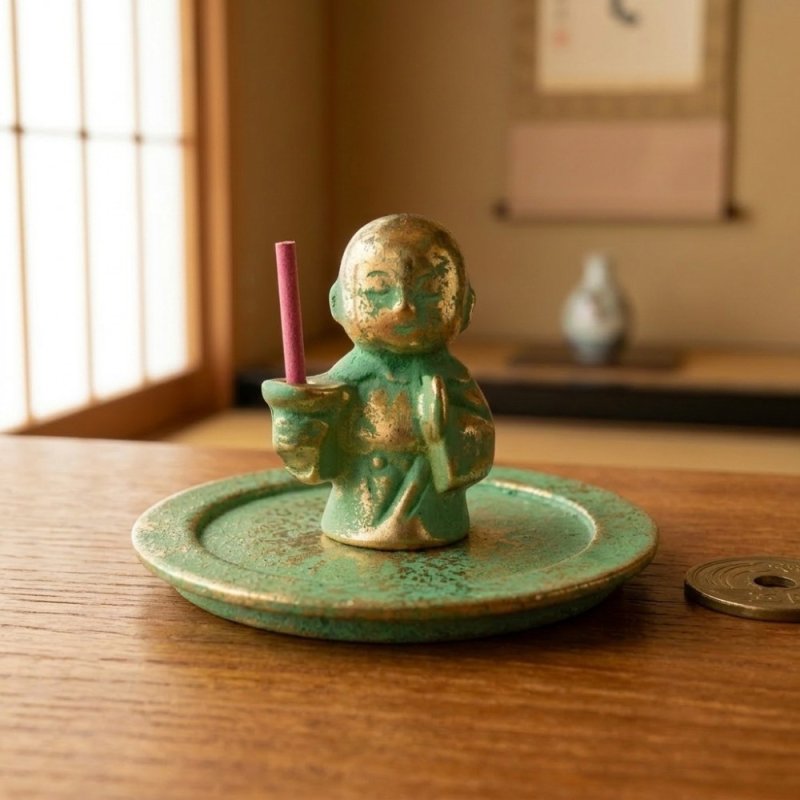 画像1: 香立て プチ香 地蔵 高岡銅器 (1)