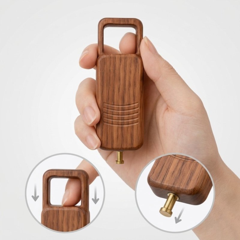 画像2: 塗香入　花梨製　プッシュ式 (2)