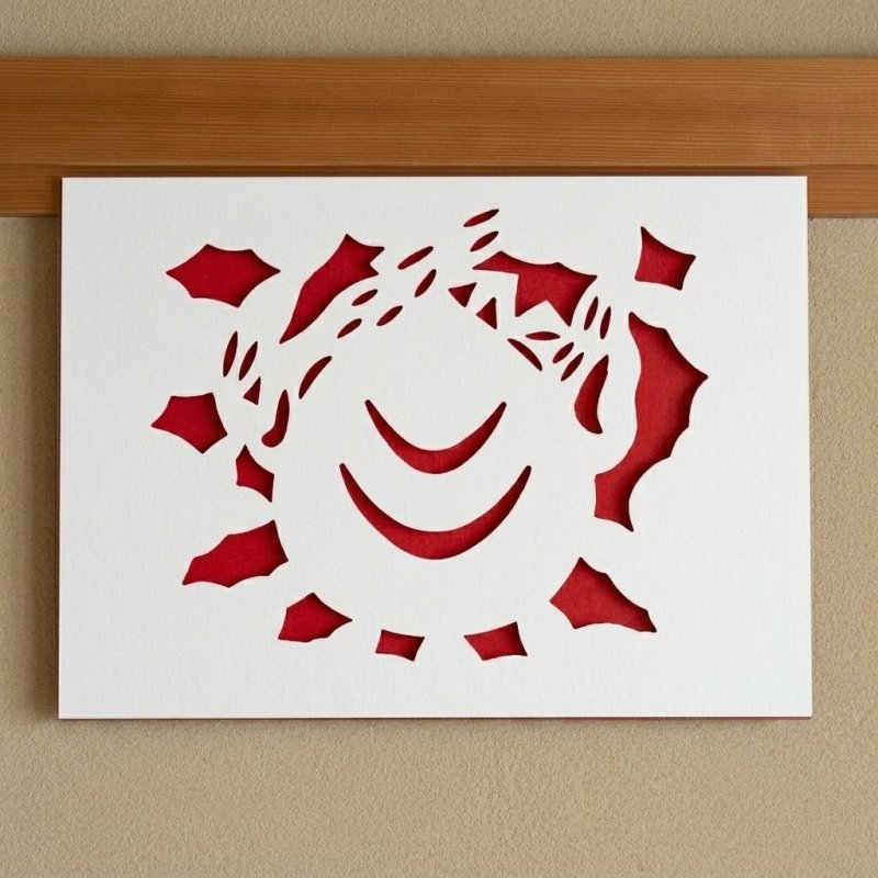 画像1: 如意宝珠【単品】　A3サイズ　開運切り絵（吉祥宝来） (1)