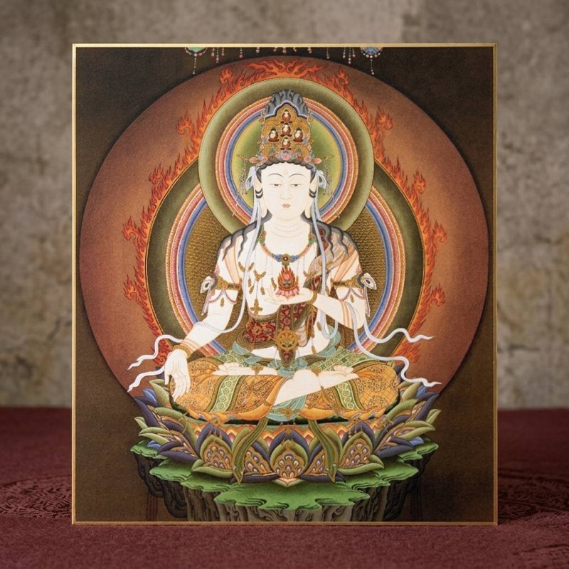 画像1: 仏画色紙　虚空蔵菩薩 (1)