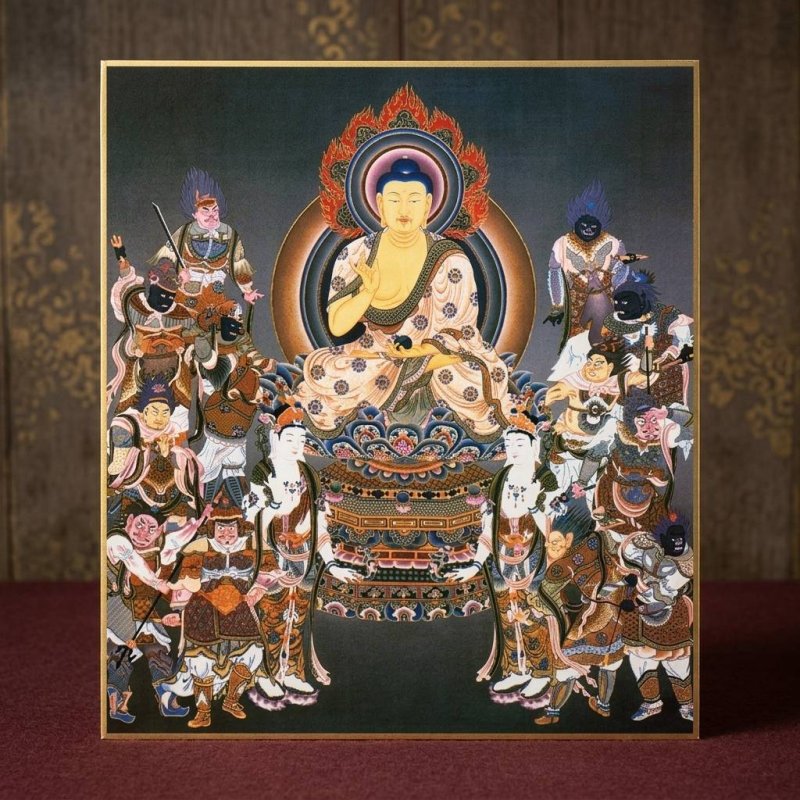 画像1: 仏画色紙　薬師如来十二神将 (1)