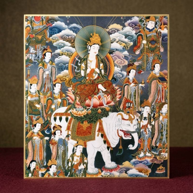 画像1: 仏画色紙　普賢菩薩 (1)