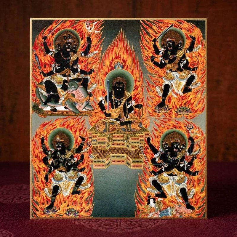 画像1: 仏画色紙　五大明王 (1)