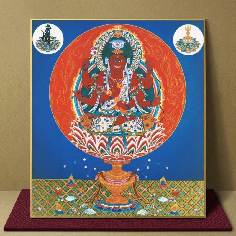 画像1: 仏画色紙　愛染明王 (1)