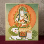 画像1: 仏画色紙　文殊菩薩 (1)