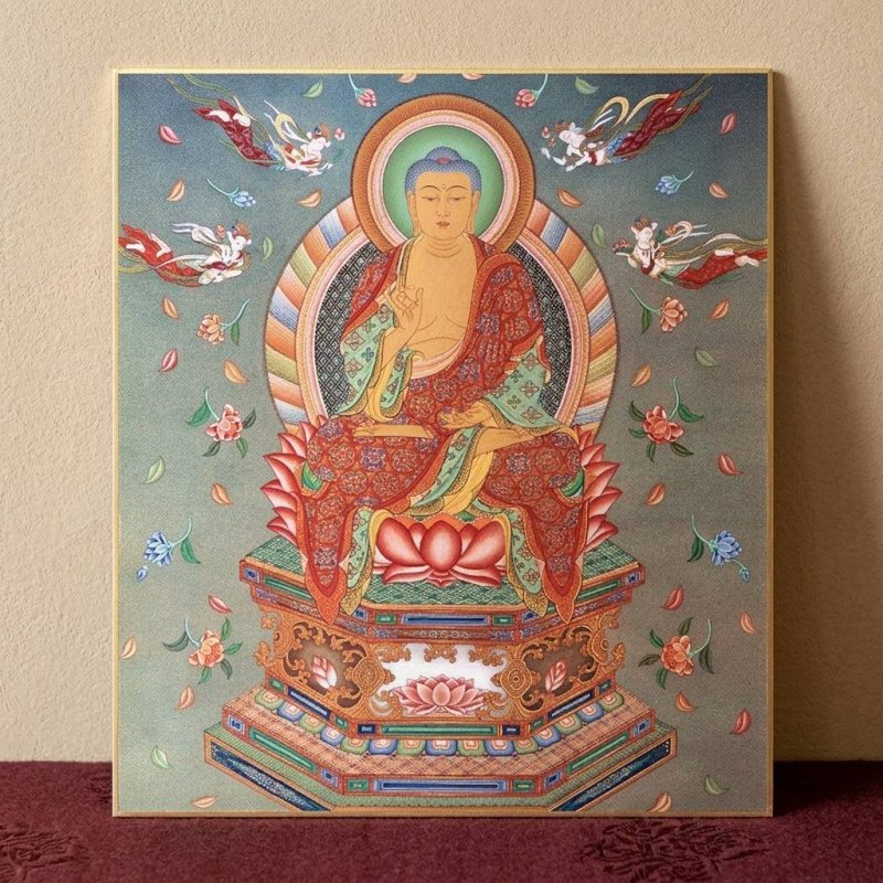 画像1: 仏画色紙　釈迦如来 (1)