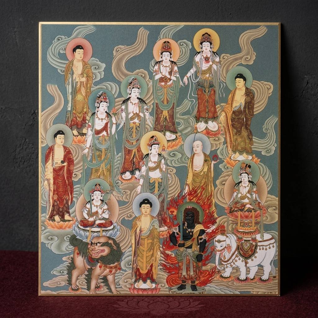 仏画色紙 十三仏 - 香老舗 高野山大師堂
