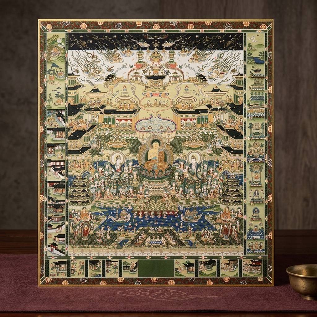 曼陀羅 仏画 仏画色紙 観経曼荼羅 - 香老舗 高野山大師堂